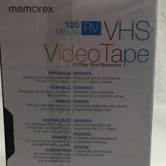 Memorex VHS Blank Video Tapes Sealed 5 Pack - Picture 5 of 5